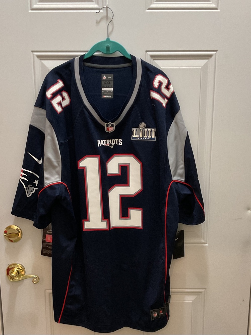 Nike Navy New England Patriots #12 Football Jersey